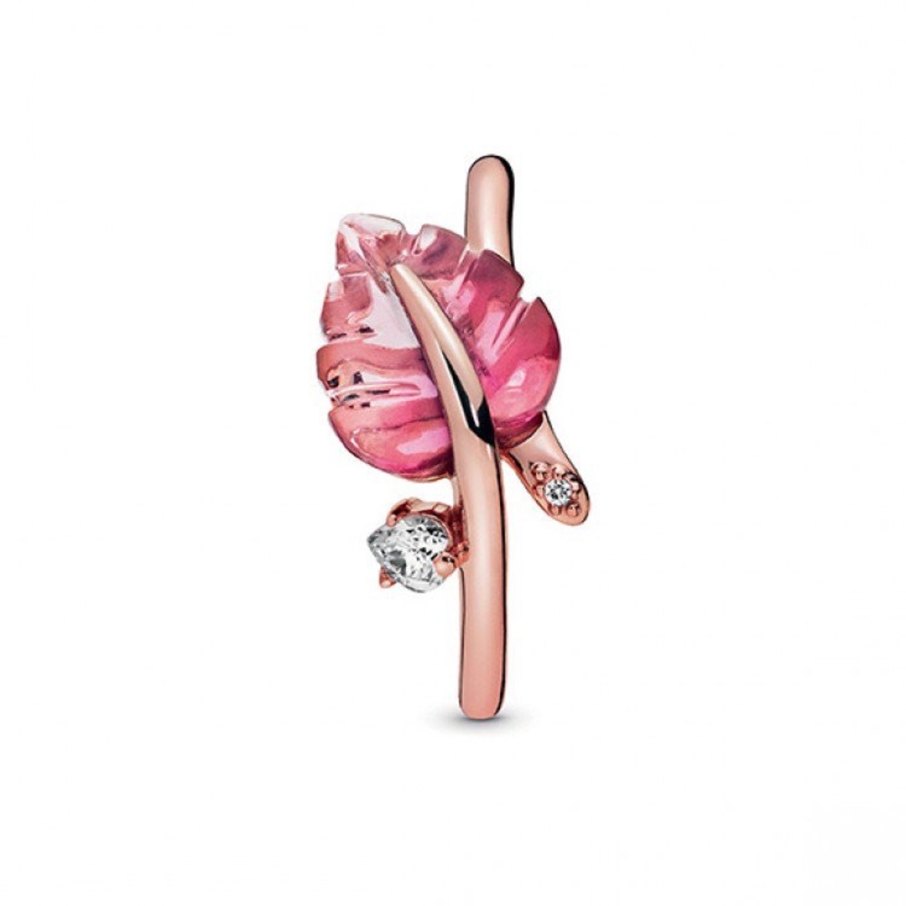 ISO Pandora Pink Murano Glass Leaf Jewellery